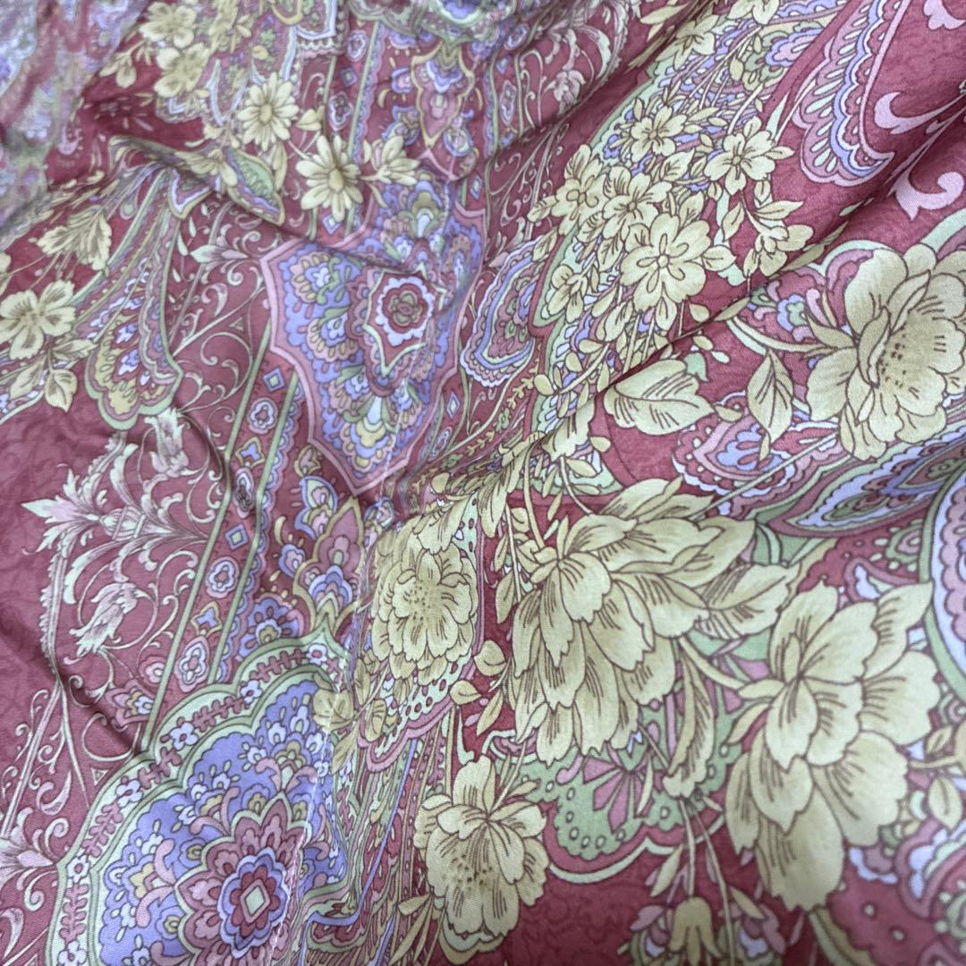 花柄掛け布団 ピンクとゴールド