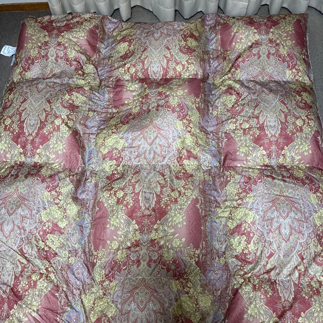花柄掛け布団 ピンクとゴールド