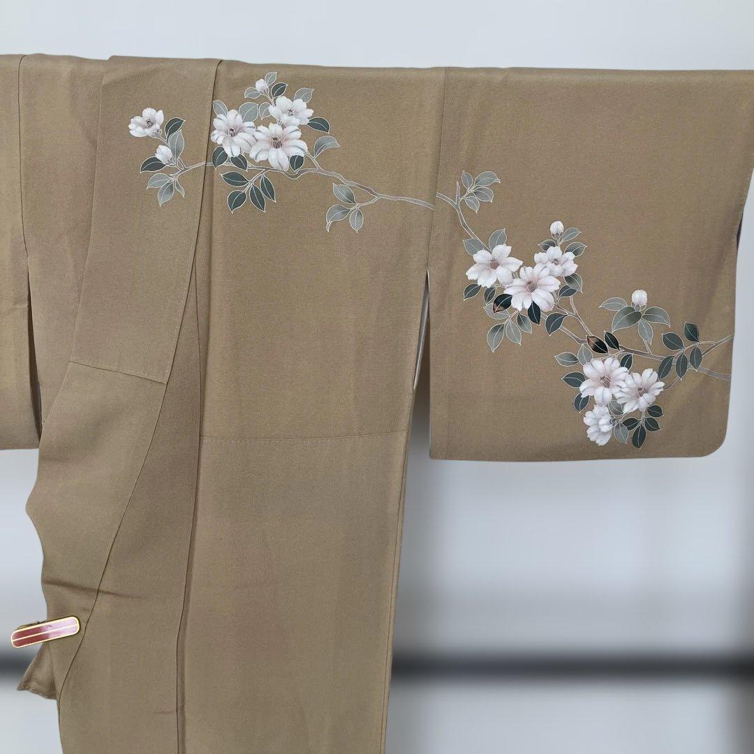 ベージュ 花柄 訪問着