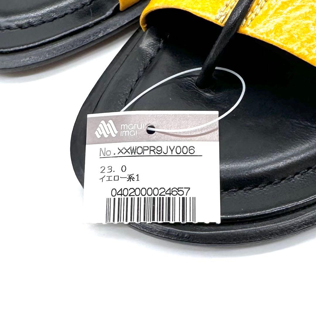 未使用✨TOD'S トッズ フラットサンダル パテントレザー イエロー 23cm