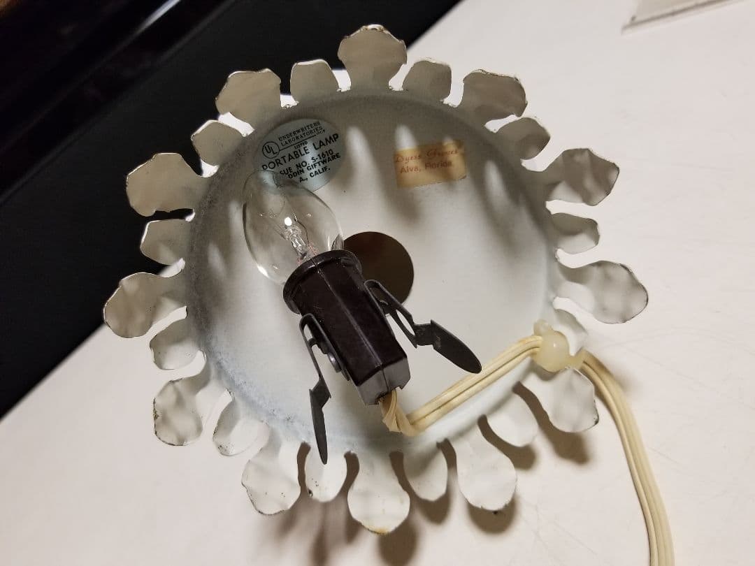 1970's　アラジン社　アメリカ製　陶器　リモージュ　レディドール　ランプ