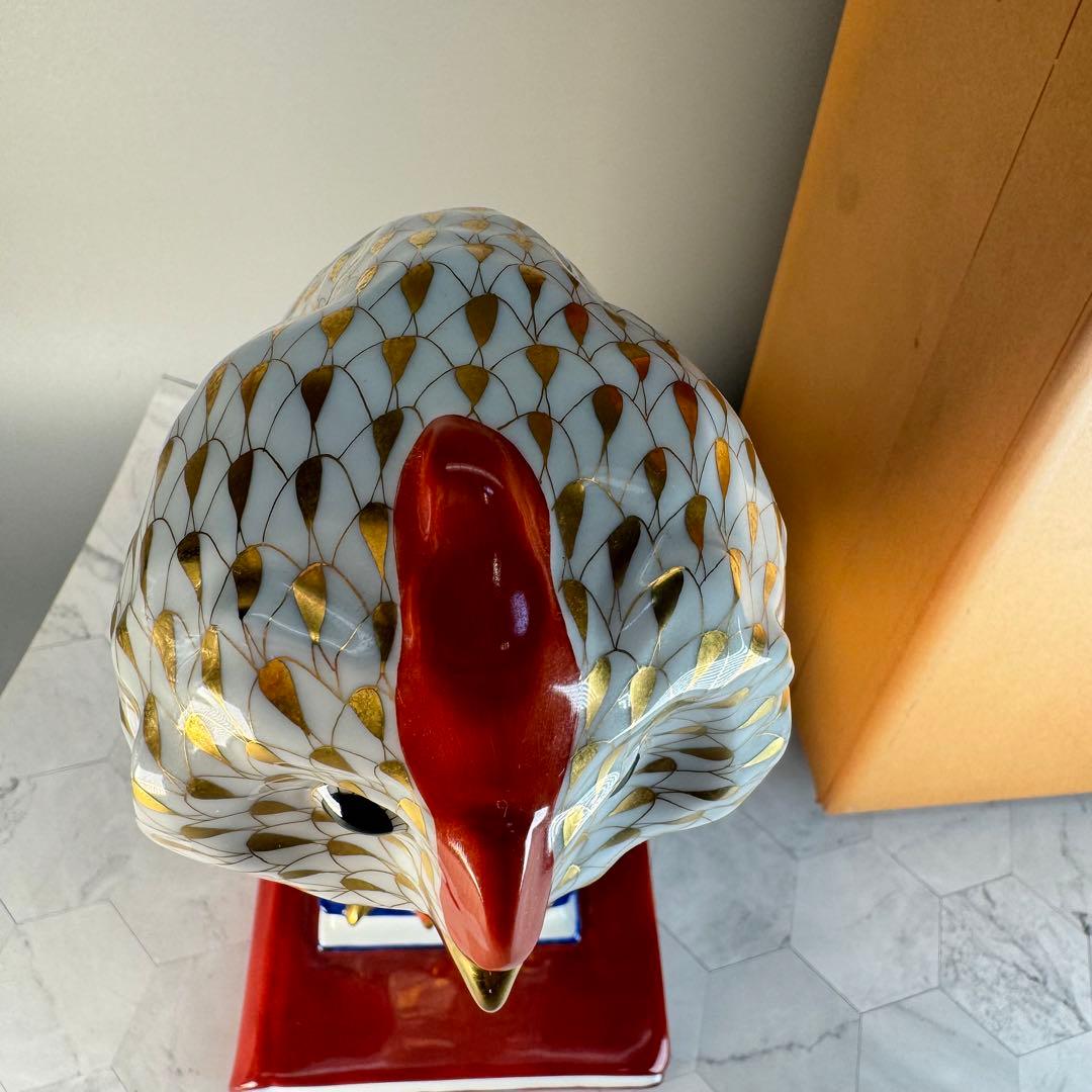 DA 1298 ヘレンド　herend本の上のフクロウ　縁起物　置物　陶器