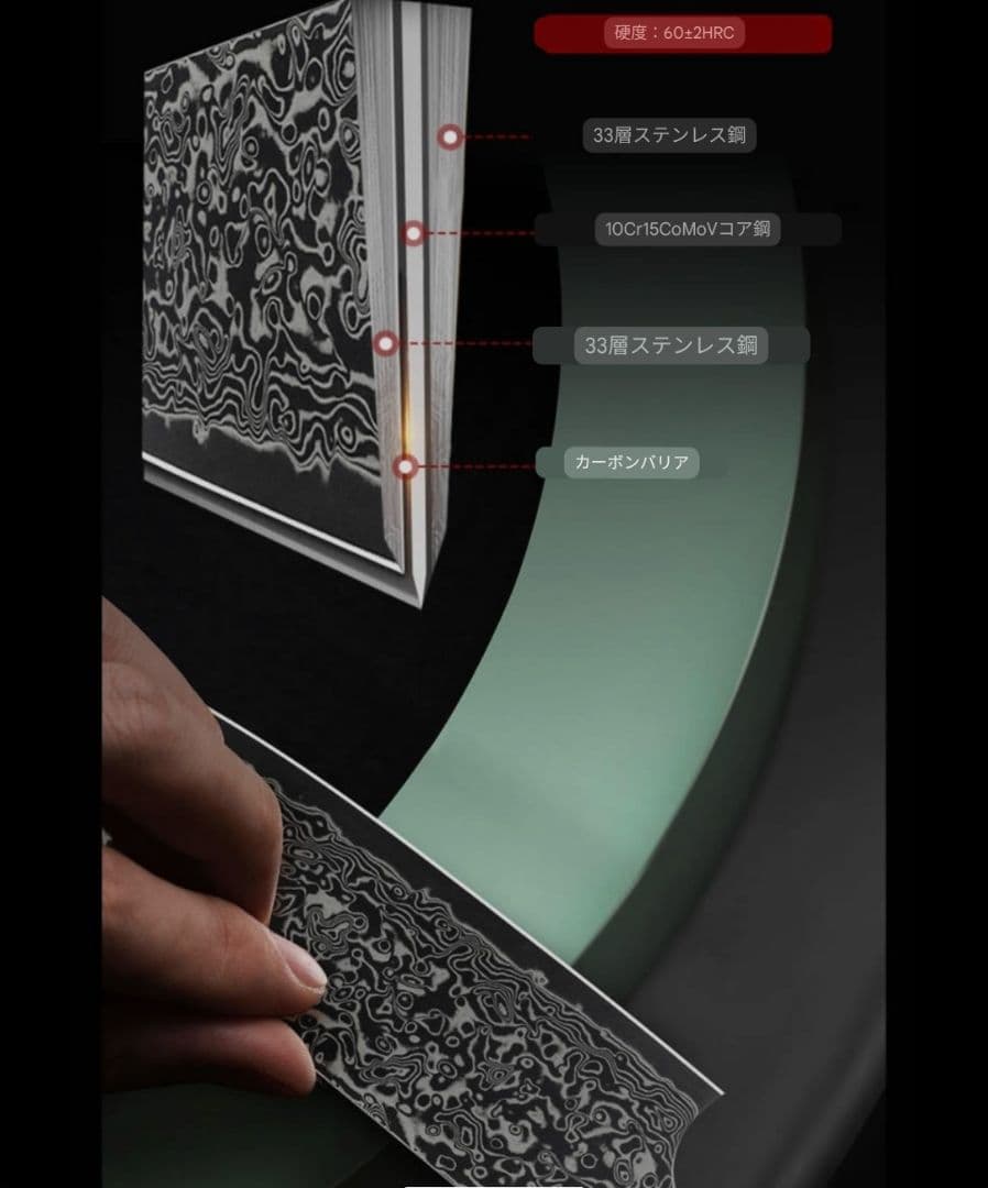 【新作】プレゼント付き　67層 ダマスカス鋼 牛刀 シェフナイフ VG10