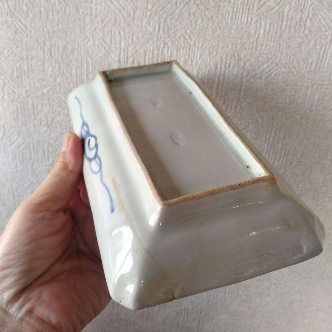 古伊万里切込焼蛸唐草長皿二客