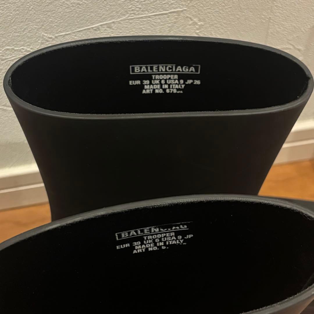 BALENCIAGA TROOPER ブラックラバー長靴
