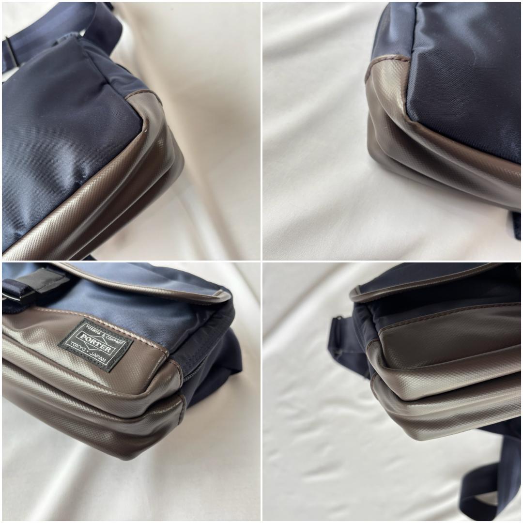 極美品 ポーター ストーム ショルダーバッグ 2層 斜めがけ お洒落 ネイビー