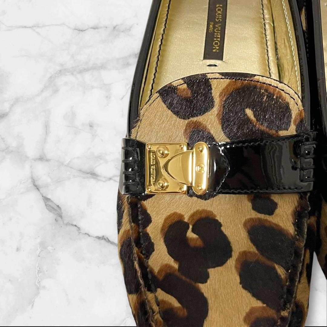 818　LOUIS VUITTON ヒョウ柄 ドライビングシューズ