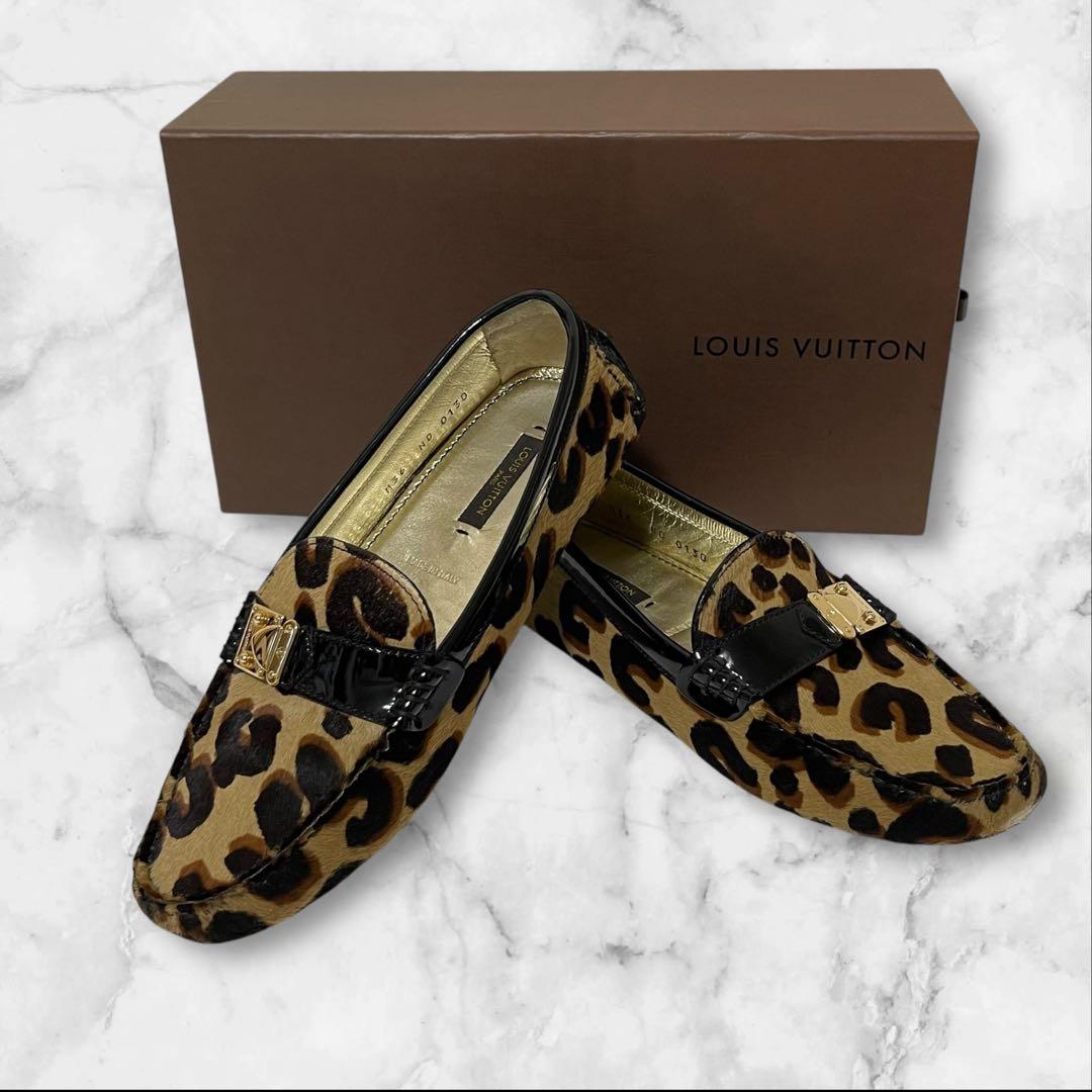 818　LOUIS VUITTON ヒョウ柄 ドライビングシューズ