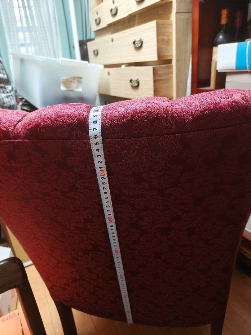 値下げました❗クラシック赤1人掛けソファ