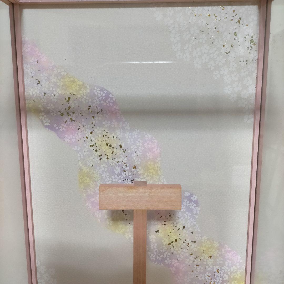 羽子板13号  パノラマ ガラスケース 桃 道明寺 金襴
