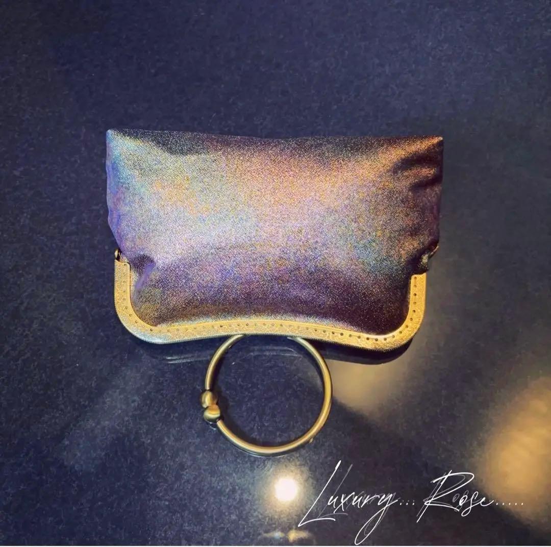 真夜中の神秘的な星屑のグラデーション♡ブライト希少上質箔加工高級帯バッグ