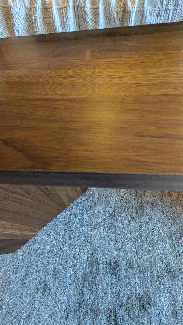 【中古/美品】ローテーブル ウォールナット ガラス天板 飾り棚付 葉山家具