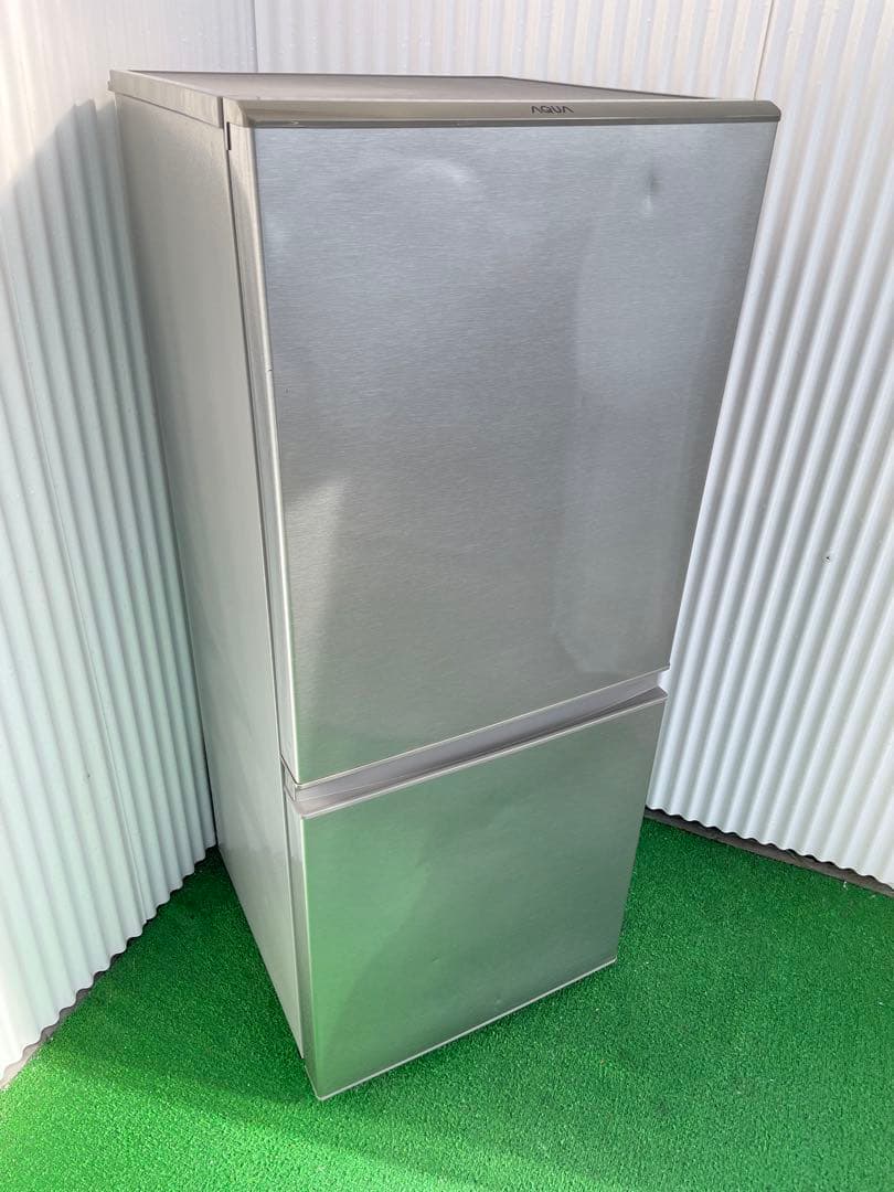 933アクア おしゃれシルバー 2ドア冷蔵庫 126L 右開き 一人暮らし 単身