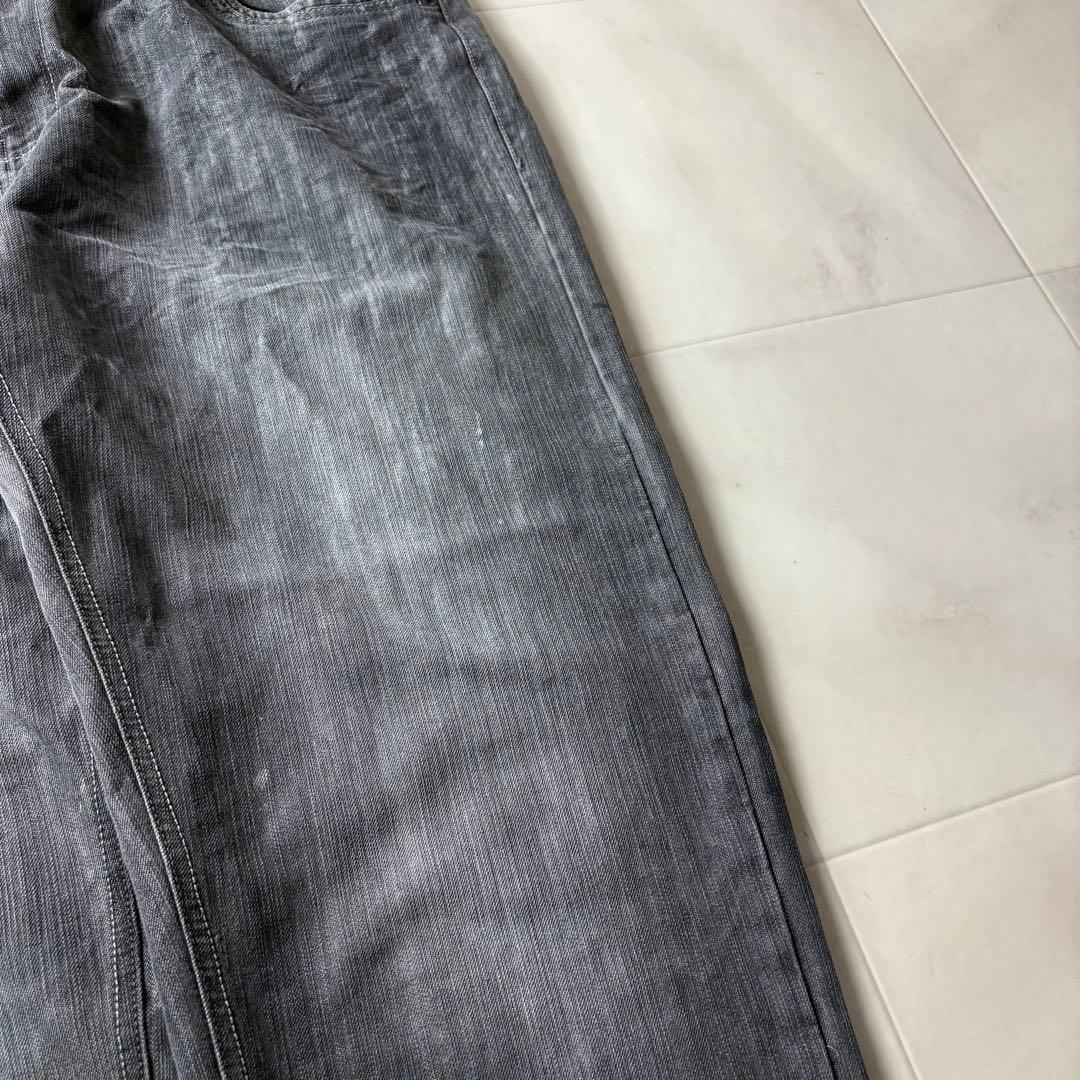 サウスポール フェード 超極太 オーバーサイズ ブラックデニム バギーパンツ