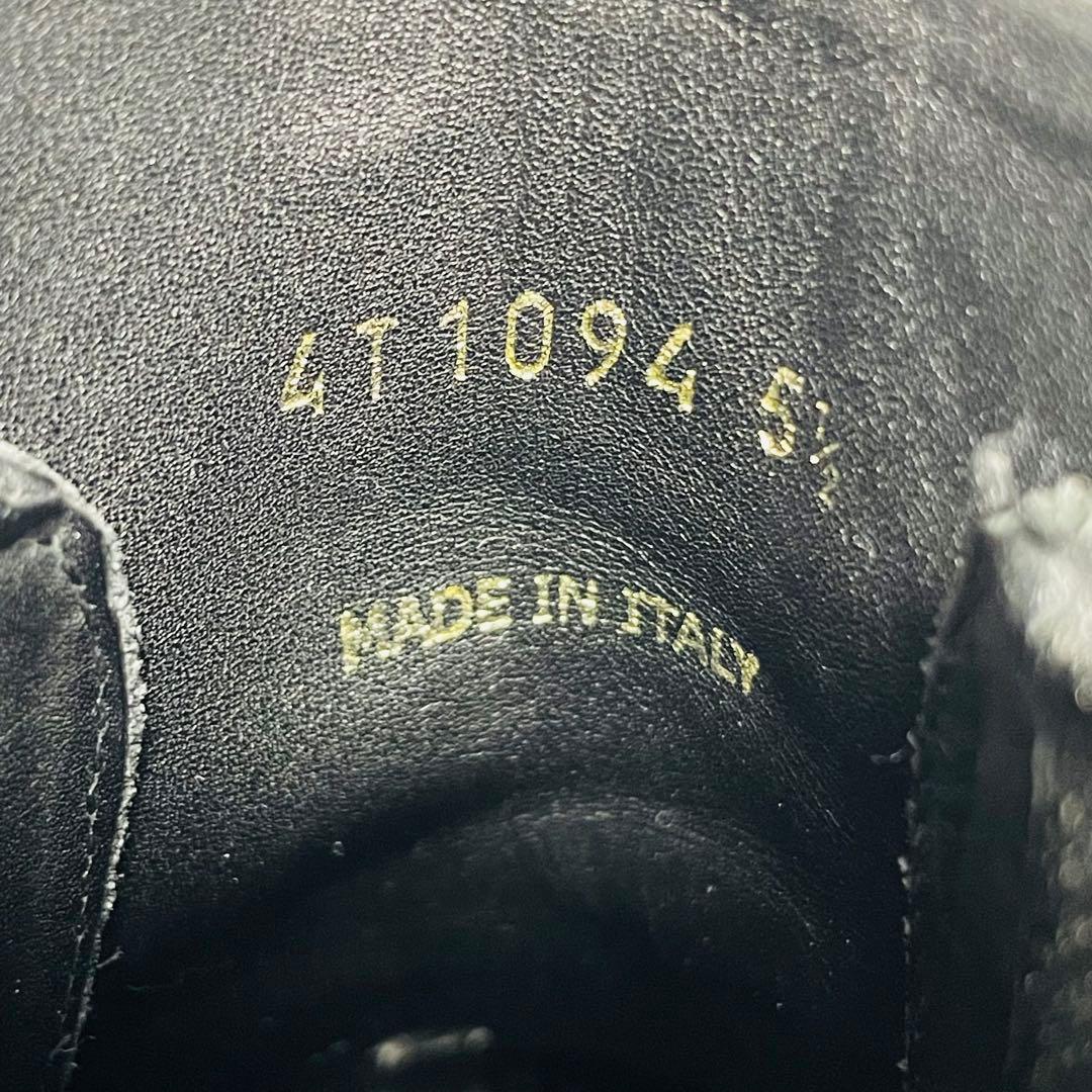 【プラダ】美品エンボスロゴ サイドゴアブーツ ベルクロ ブラック 黒 5 1/2