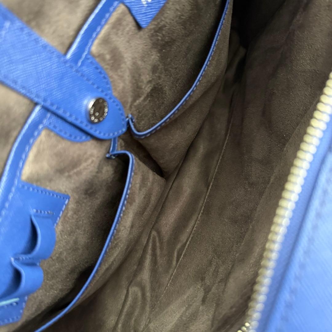 【極美品】ペッレモルビダ キャピターノ レザー ビジネスバッグ ブルー 2way