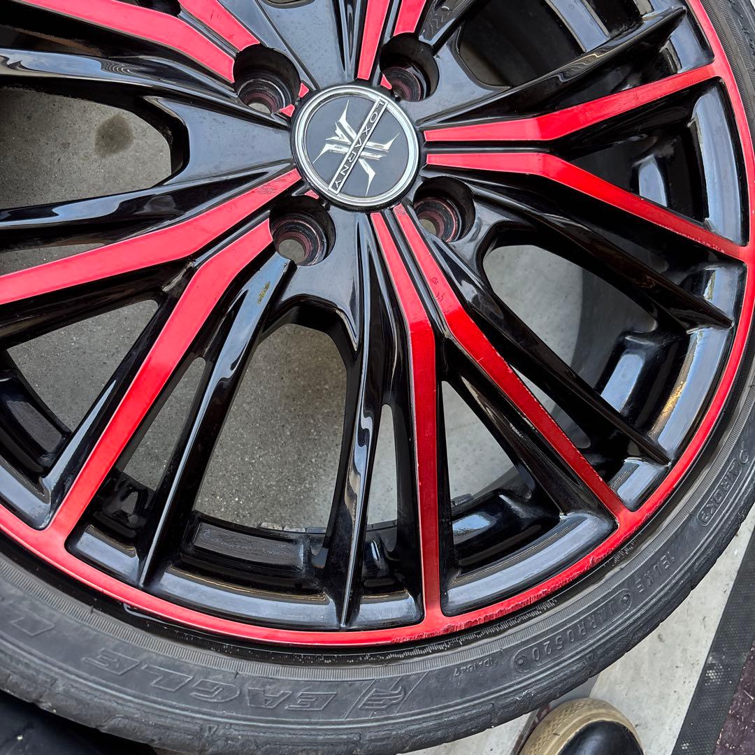 タイヤ　ホイール　ロクサーニ　マグナス　レッド　16インチ　100 4穴　+48