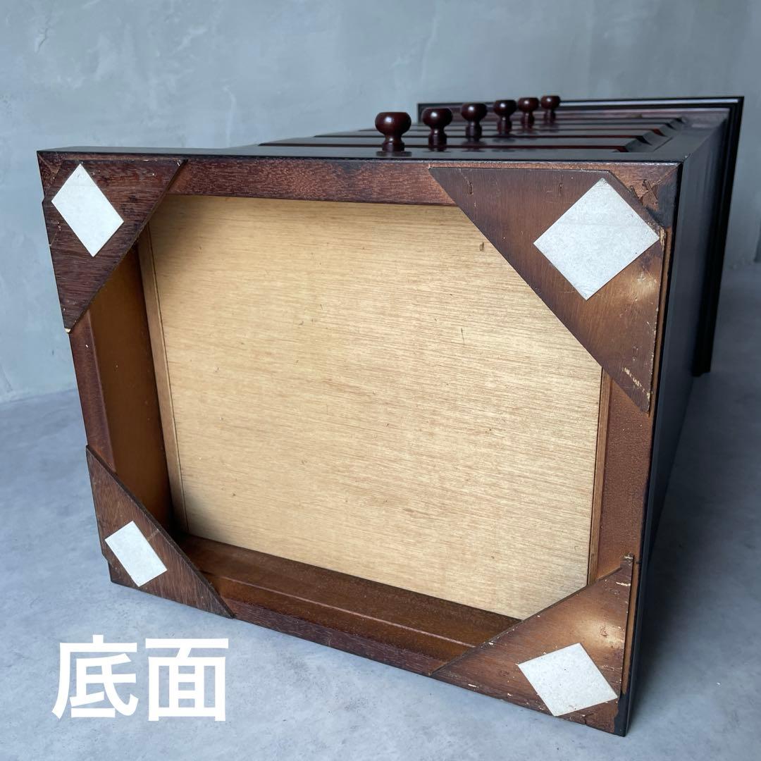 桜材 葉隠 民芸家具 木製 6段抽斗 小箪笥 ナイトテーブル サイドボード