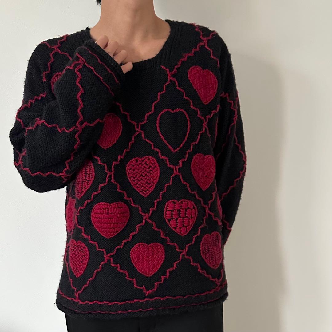 【80s】 INSCRIPTION ウールニット ''珍デザイン''