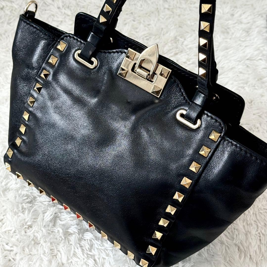 ヴァレンティノ ショルダーバッグ2way ロックスタッズ ブラック ハンドバッグ