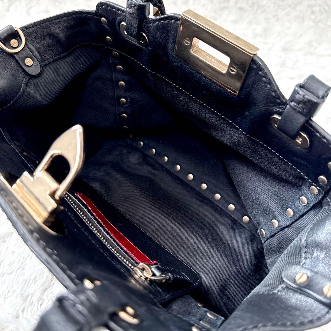 ヴァレンティノ ショルダーバッグ2way ロックスタッズ ブラック ハンドバッグ