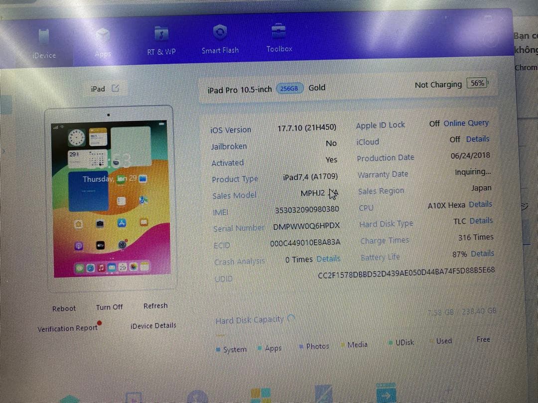 iPad Pro (10.5インチ) 256GB Simフリー 80380
