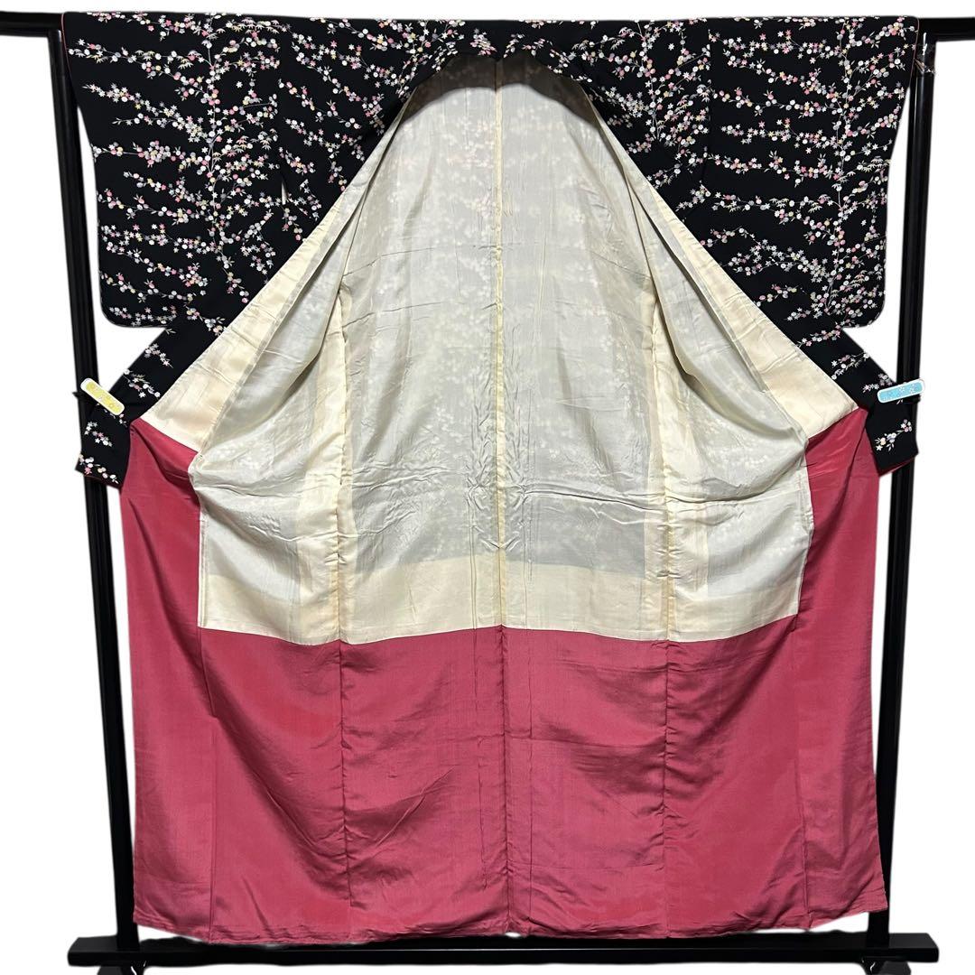 新品　美品　しつけ付き　袷　正絹　縮緬　友禅　型染め　小紋　フルセット　塩瀬