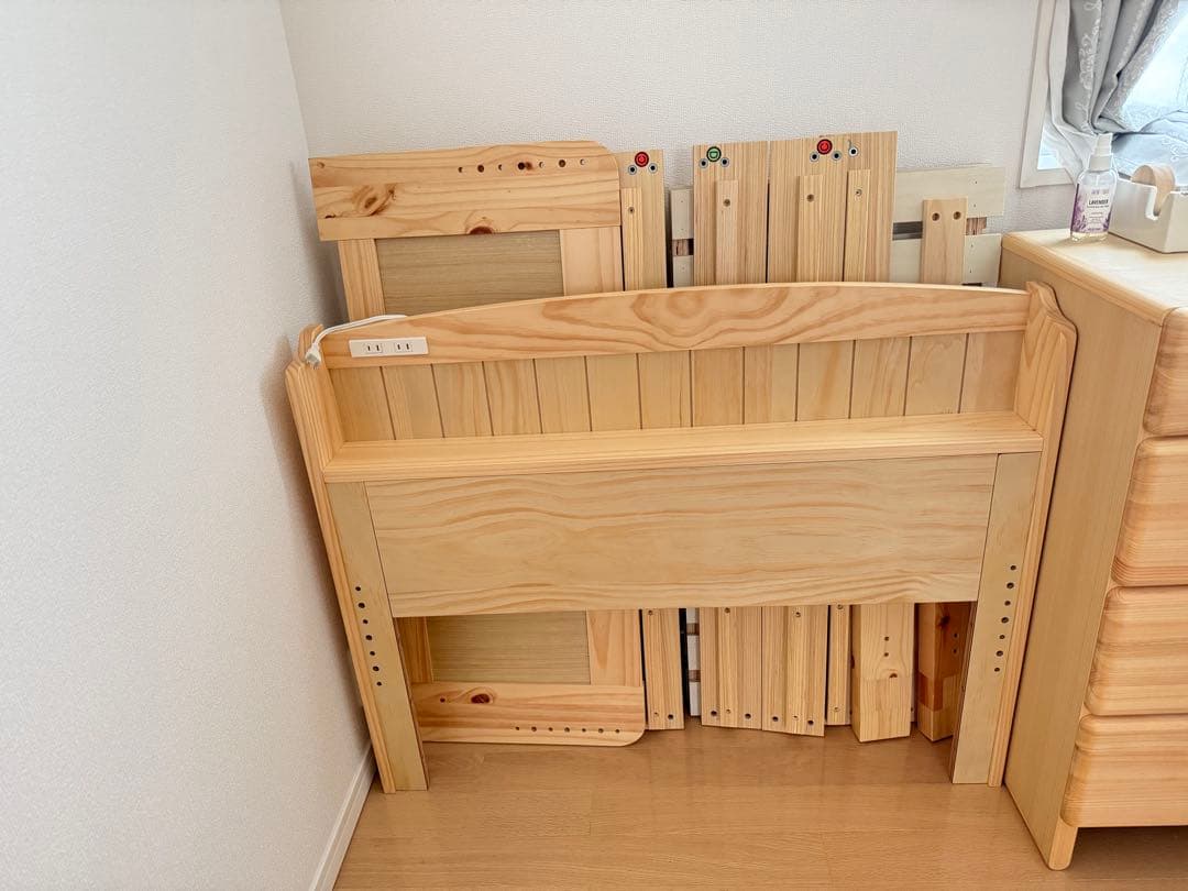 【ニトリ すのこベッドフレーム】 シングル 木製 ナチュラルウッド ３段階調節