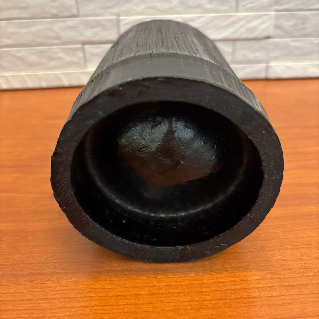 綺麗な形の宗全籠　籠花入　落とし付き