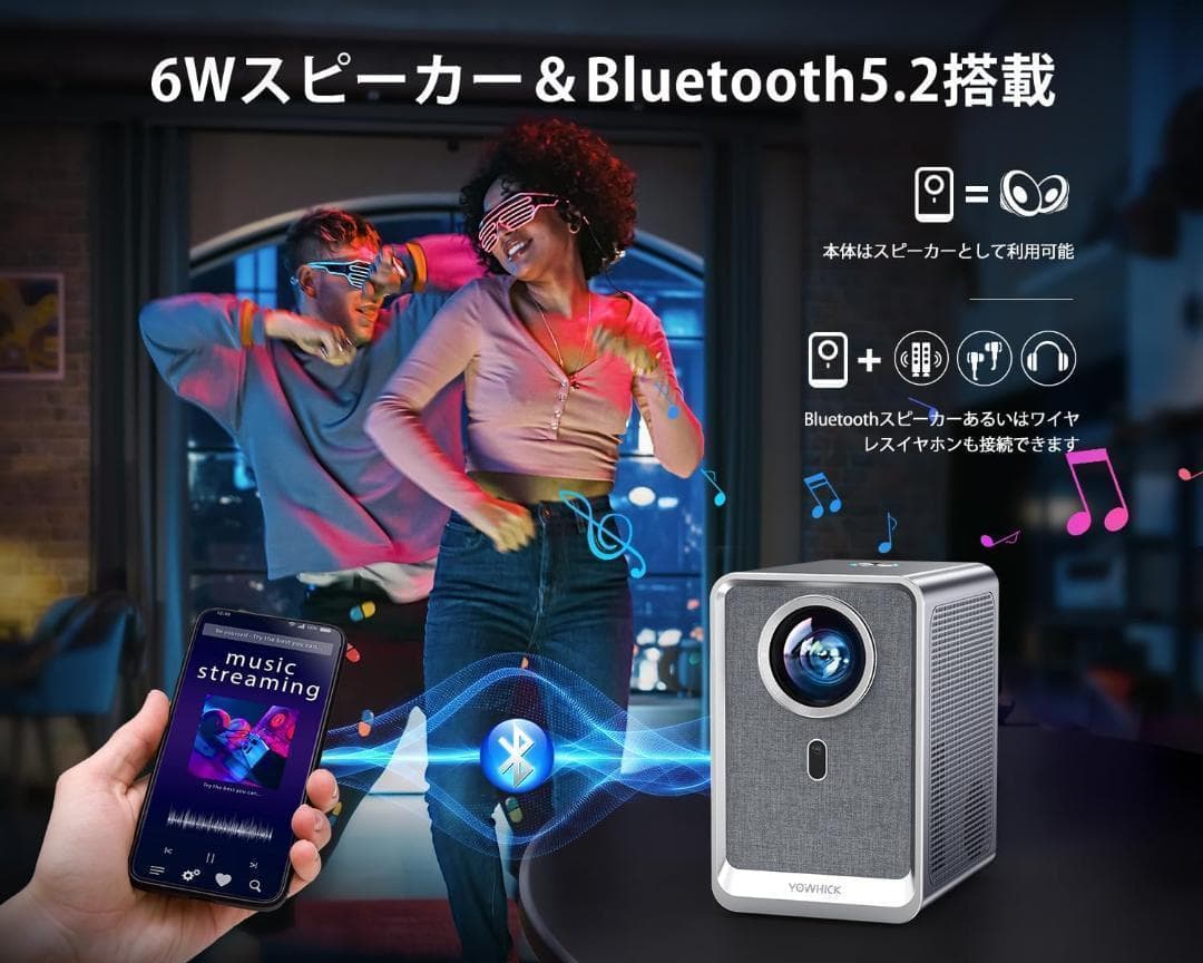 プロジェクター 小型 高輝度 最新電動フォーカス 自動台形補正