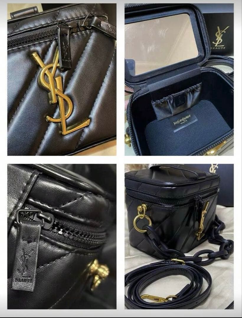 Yves Saint Laurent ブラックショルダーバッグ　バニティポーチ