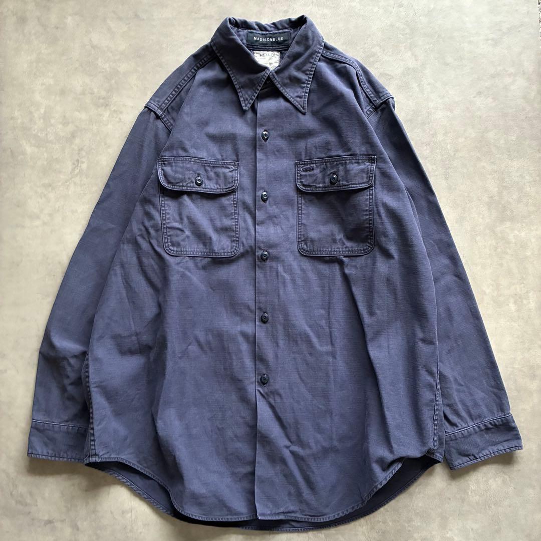 人気 マディソンブルー イエナ別注 ハンプトン バックサテンシャツ ネイビー