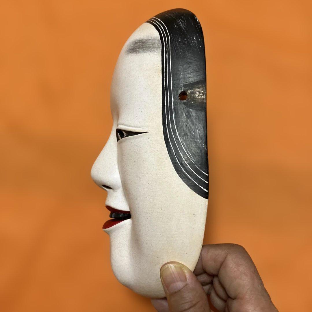 能面　小面　こおもて　木彫り　手彫り　桐箱