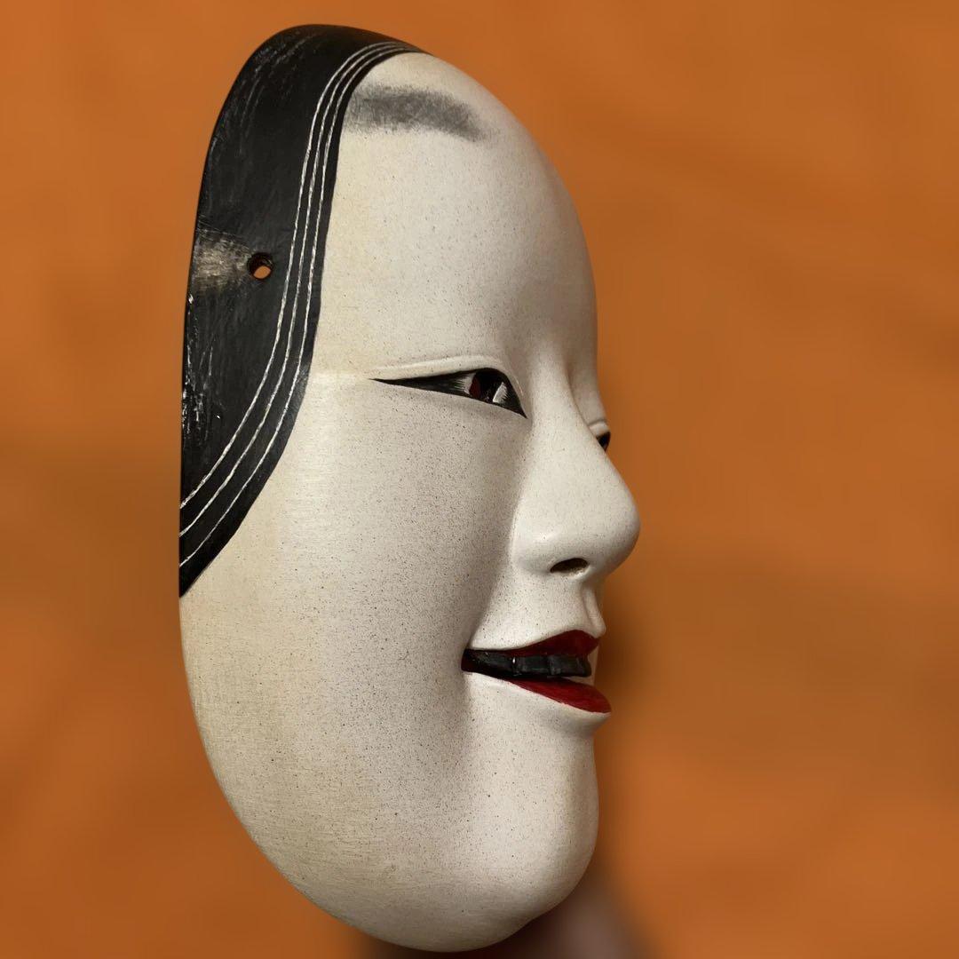 能面　小面　こおもて　木彫り　手彫り　桐箱