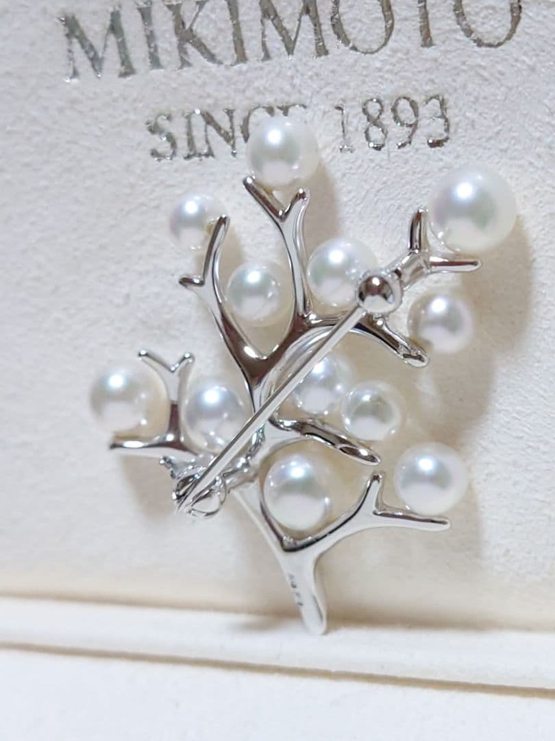 MIKIMOTO 幸福の木ブローチ　SILVER　アコヤ真珠付き