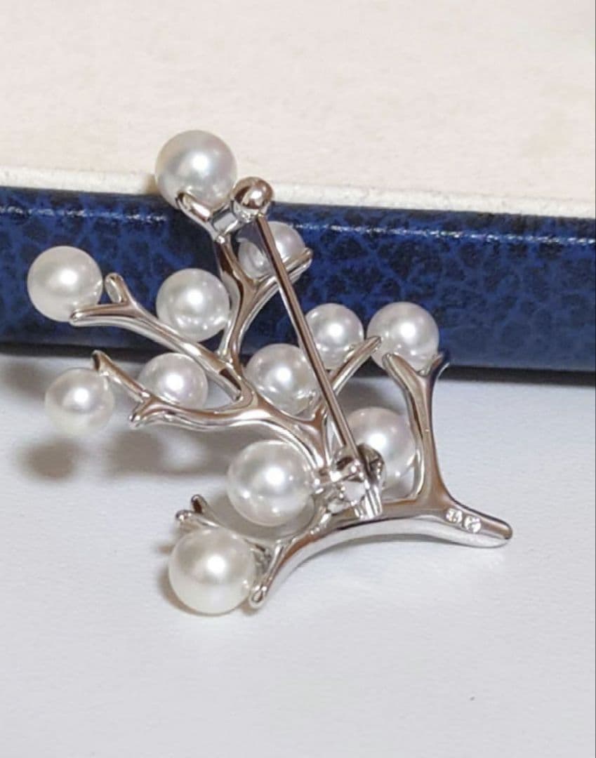 MIKIMOTO 幸福の木ブローチ　SILVER　アコヤ真珠付き