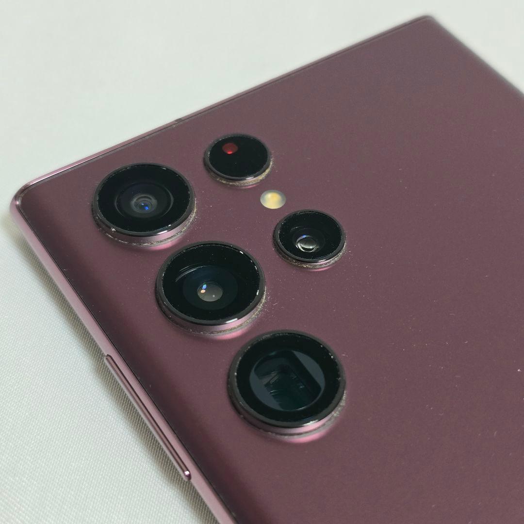 ほぼ美品 Galaxy S22 ultra SIMフリー 判定○ バーガンディ