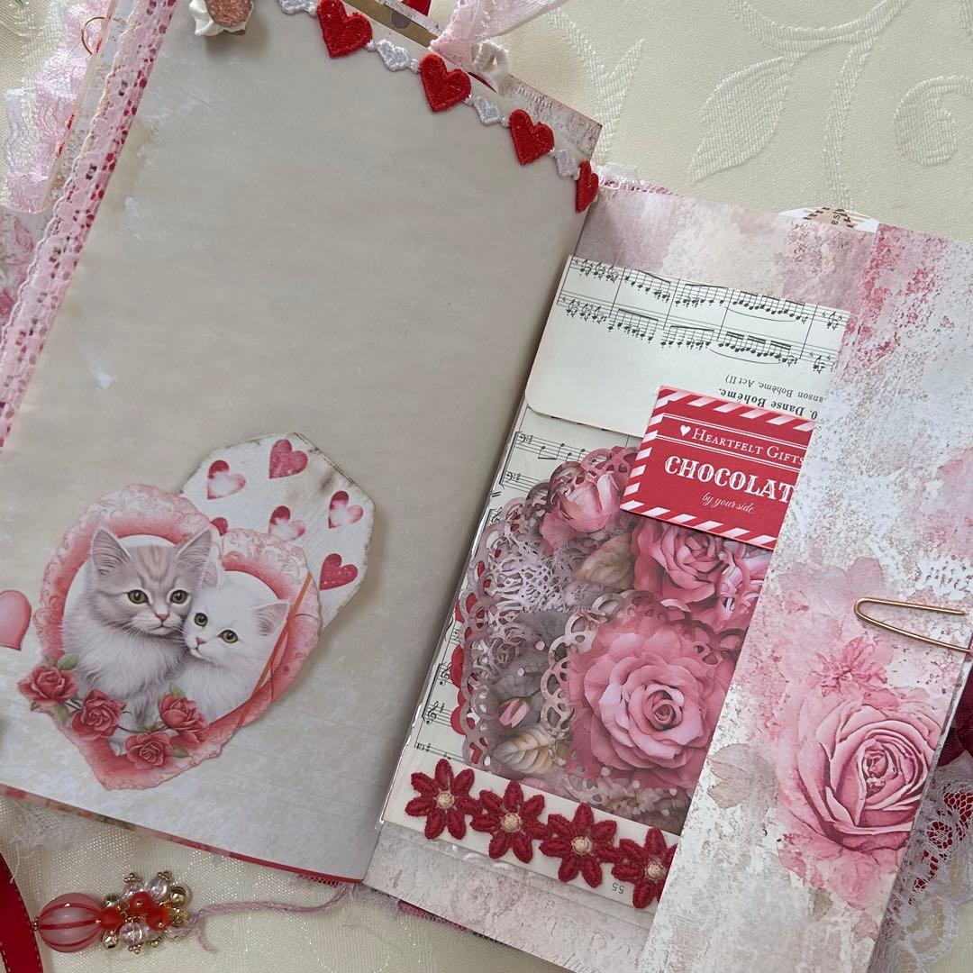 薔薇とレースのジャンクジャーナル・雑記帳　Happy Valentine!