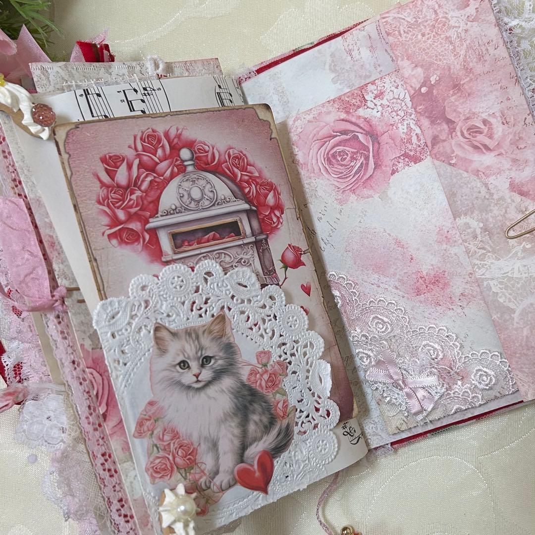 薔薇とレースのジャンクジャーナル・雑記帳　Happy Valentine!