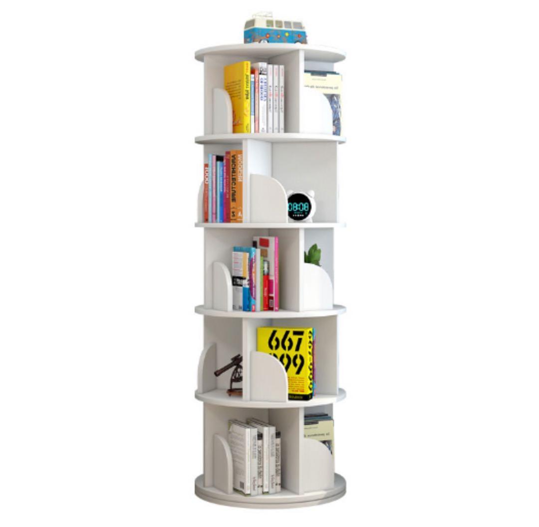 【新品 送料無料】回転式本棚　3段　全4色　コミックラック　360°回転　ラック
