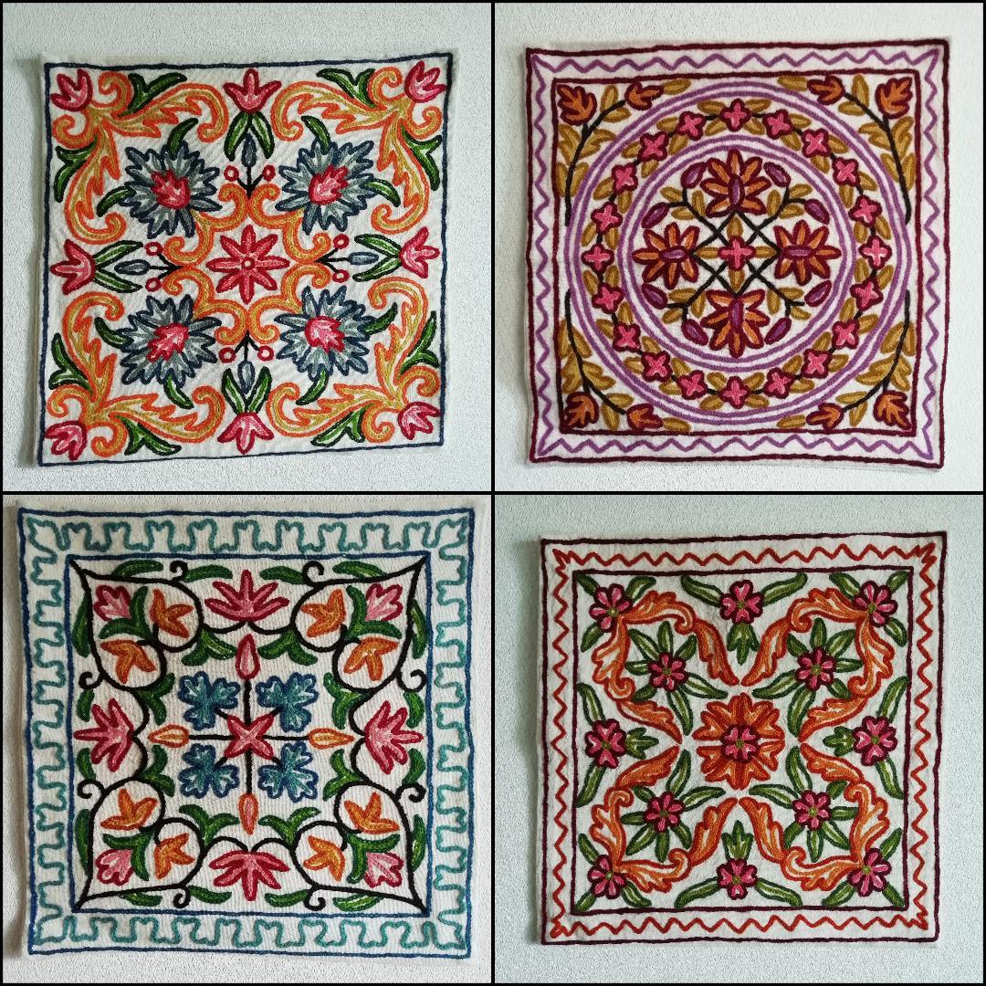 【雑貨屋・仕入れ】花柄クッションカバー（刺繍・ハンドメイド）