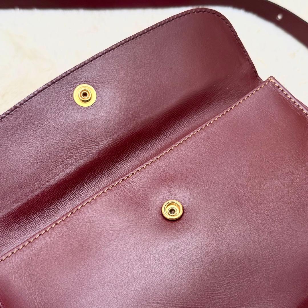 Cartierカルティエ マストライン ショルダーバッグ ボルドー レザー