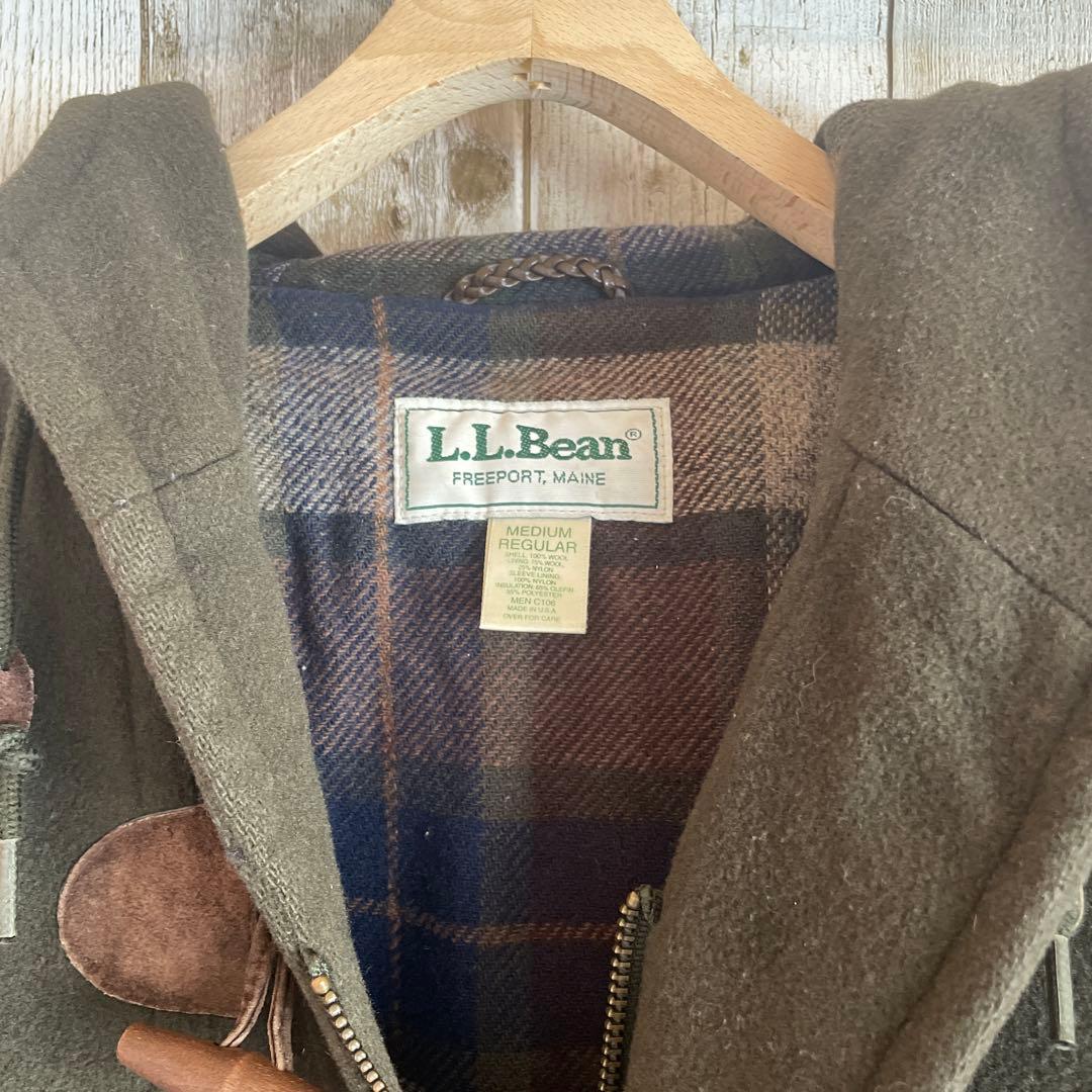 【あ】llbean ダッフルコート80s アメリカ製 チェック柄