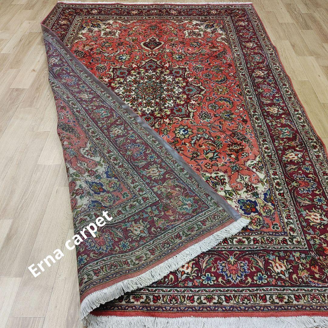 ペルシャ絨毯 302x197 手織り 美術品 タブリーズ産 クリーニング済み