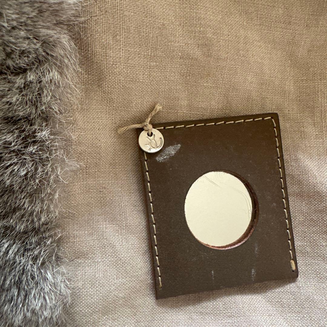 超美品♡eb.a.gos エバゴス かごバッグ　ラビットファー　袋　鏡 付き