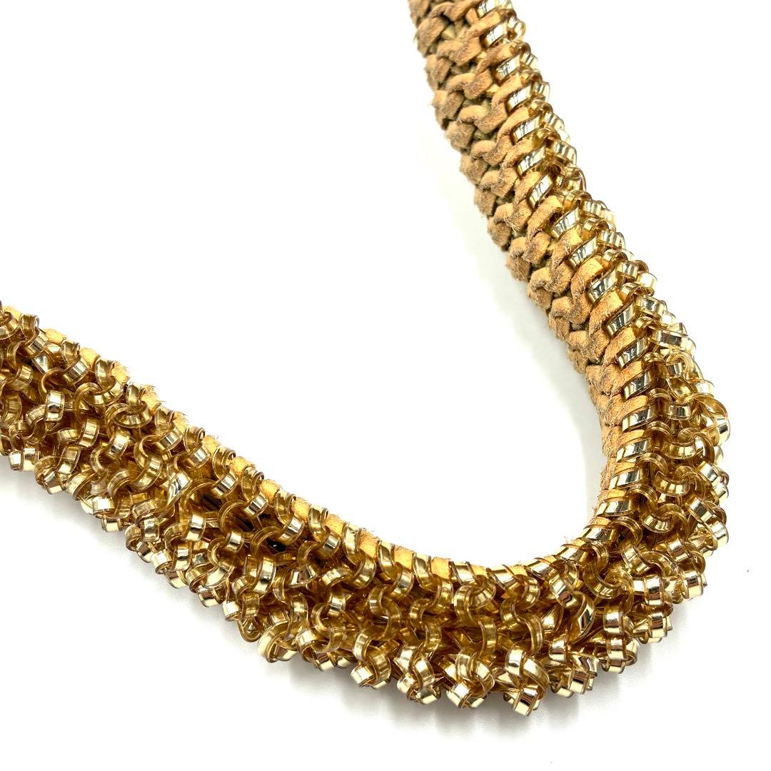 美品 アンテプリマ ワイヤーハンドバッグ フラップ ターンロック ゴールド