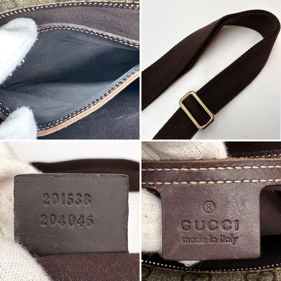 【極美品 保存袋付】グッチ ショルダーバッグ サコッシュ GGスプリーム PVC