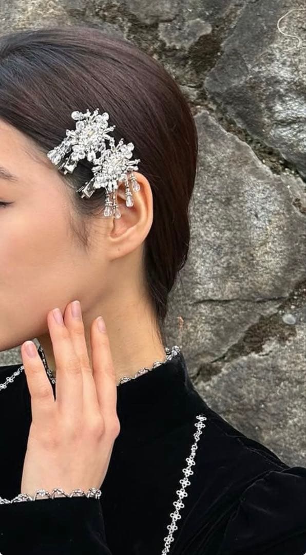 Tanaka Daisuke / crystal hair clip 左用