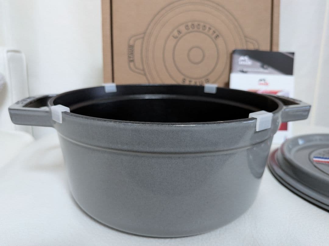 【新品セット】ストウブ22cm ピコ・ココットラウンドグレー&スープレードル