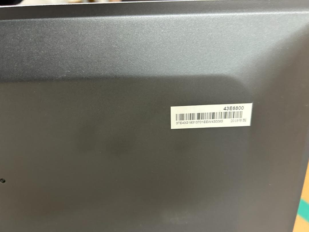 【ジャンク】ハイセンス 43V型 4Kチューナー内蔵 液晶テレビ 43E6800